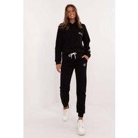Love Lace Women's Insulated Cotton Polyester Sweatshirt Pants Set in Black