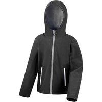 Result Core TX Performance Hooded Soft Shell Jacket in Black | Size: 3-4 Years