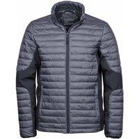 TEE JAYS Men's Teejays Padded Full Zip Crossover Jacket in Pale Grey | Size: Large