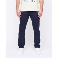 Duck&Cover Franztown Men's Core Stretch Slim-Fit 5-Pocket Chino Trousers with Canvas Detail in Navy | Size: 32R