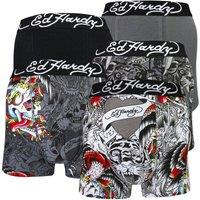 Ed Hardy Men's 5 Pack Cotton Rich Stretch Aravos Boxers | Size: Medium
