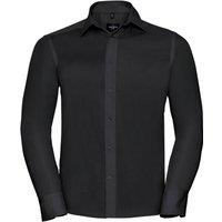 Russell Collection Men's Ultimate Tailored Long-Sleeved Shirt in Black | Size: 19.5 in