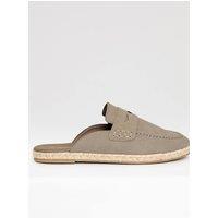Threadbare Men's Faux Suede Penny Loafer Sandals in Taupe | Size: 12