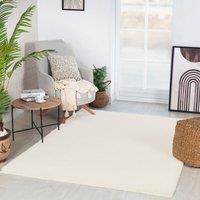 Livabliss Moda Shag-Solid Color Blue Beige Pink Grey Soft Plush Pile Living Bedroom Rug in Cream | Size: 120 cm diameter