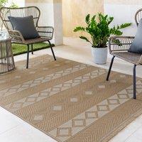 Livabliss Mystery-Washable Tan Beige Ivory Modern Jute Living Dining Rug | Size: 150 cm x 250 cm