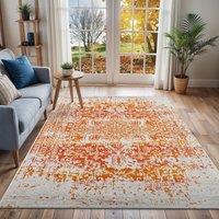 Livabliss Harput-Vintage Grey Blue Orange White Traditional Boho Living Rug | Size: 80 cm x 150 cm