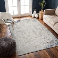 Livabliss Roma-Abstract Grey Blue Brown Modern Marble Living Dining Bedroom Rug | Size: 80 cm x 150 cm