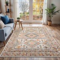 Livabliss Ankara - Vintage Pink Grey Traditional Boho Living Dining Bedroom Rug in Peach | Size: 80 cm x 150 cm