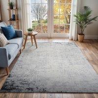 Livabliss Roma-Abstract Grey Blue Brown Modern Marble Living Dining Bedroom Rug in Charcoal | Size: 80 cm x 150 cm