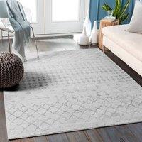 Livabliss Roma-Geometric Off-White Grey Living Dining Bedroom Rug | Size: 80 cm x 150 cm