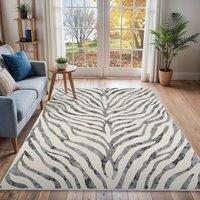 Livabliss City-Animal Print Grey Beige Yellow Zebra Boho Living Dining Bedroom Rug | Size: 80 cm x 150 cm
