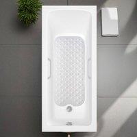 Showerdrape Orbit White Extra Long Anti Slip Bath Mat 90cm x 40cm | Size: 90 cm x 40 cm