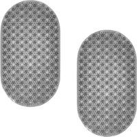 Showerdrape Cleo 2 Set Non-Slip Suction Cup Bath Mat Set 69x39cm in Grey | Size: 69x39 cm