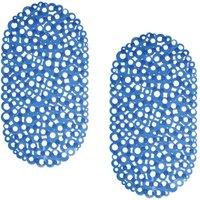 Showerdrape Otto Anti Slip PVC Bath Mat 69cm x 36cm 2 Set in Blue | Size: 69 cm x 36 cm