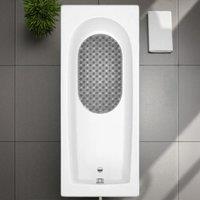 Showerdrape Cleo Clear Anti Slip Bath Mat 69cm x 39cm in Grey | Size: 69 cm x 39 cm