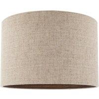 Happy Homewares Vintage Natural Linen Lamp Shade in Oatmeal with Wood Effect Inner in Light Beige | Size: 12 inches