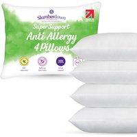 Slumberdown 4 Pack Anti Allergy Super Support Side Sleeper Firm Pillows in White