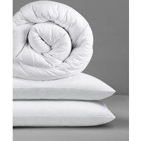 Slumberdown Climate Control 10.5 Tog All Year Round Duvet With 2 Pillows in White | Size: Double