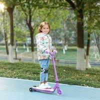 AIYAPLAY Electric Scooter for Kids 4-7, with Auxiliary Rear Wheels in Purple
