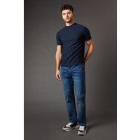 Burton Men's Blue Wash Stretch Straight Fit Jeans in Light Wash | Size: 32R