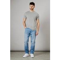 Burton Men's Light Wash Stretch Straight Fit Jeans in Light Blue | Size: 36R