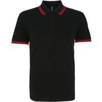 Asquith & Fox Men's Classic Fit Tipped Polo Shirt in Black | Size: Small