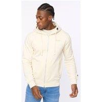 Crosshatch Men's Allmoor Full Zip Cotton Blend Hoodie in Light Stone | Size: Large