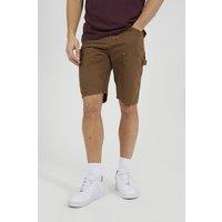 Brave Soul Men's Carpenter Button-Up Shorts in Brown | Size: Small
