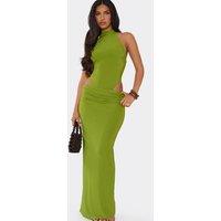 EGO Women's Slinky Low Rise Maxi Skirt in Light Green | Size: 12
