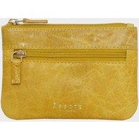 Assots London Women's MARY' Soft Small Leather Coin Purse in Yellow