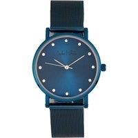 Sophie and Freda Women's Savannah Mesh Bracelet Watch with Swarovski Crystals in Blue