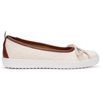 Hotter Women's Wide Fit 'Willa' Canvas Slip-Ons in Natural | Size: 5.5