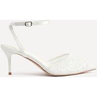 Linzi Women's Serenade Bridal Ivory Beaded Mesh Court Heels in White | Size: 3-Standard Fit