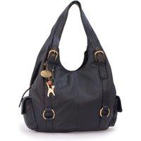 Catwalk Collection Handbags Women's Alex Large Leather Shoulder Bag in Black