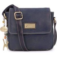 Catwalk Collection Handbags Women's Sabine S Small Distressed Leather Cross Body Bag in Blue
