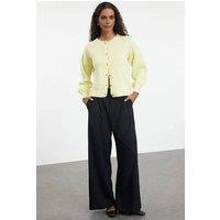 WOVCOR Women's Textured Knit Button-Front Cardigan in Yellow | Size: XS