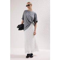WOVCOR Women's Lace Maxi Skirt in Ecru | Size: Large