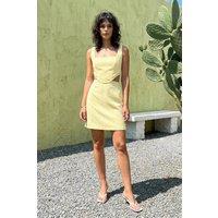 WOVCOR Women's Square Neck Tailored Mini Dress in Yellow | Size: 6
