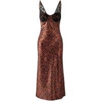 WOVCOR Women's Leopard Print Lace Detail Satin Maxi Dress | Size: 12