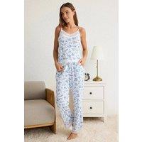 WOVCOR Women's 2-Piece Lace Trim & Pyjama Set | Size: XL