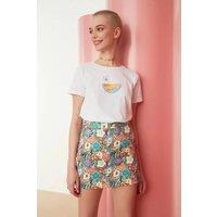 WOVCOR Women's Floral Print High Waist Mini Skirt | Size: 6