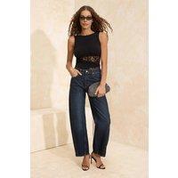 WOVCOR Women's Lace Panel Ruched Sleeveless Bodysuit Top in Black | Size: 6