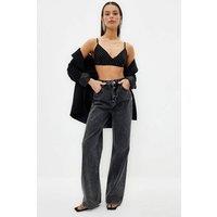 WOVCOR Women's Diamante Detail Strappy Bustier Crop Top in Black | Size: 10
