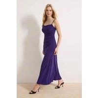 WOVCOR Women's Strappy Draped Bodycon Maxi Evening Occasion Dress in Purple | Size: Medium
