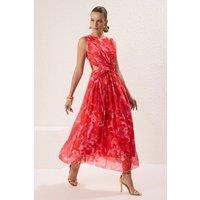 WOVCOR Women's Twist Waist Cut Out Sleeveless Maxi Dress | Size: 8