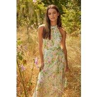 WOVCOR Women's Floral Halterneck Midaxi Summer Occasion Dress | Size: 6