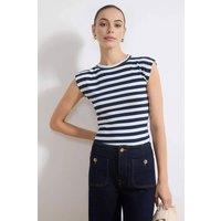 WOVCOR Women's Cap Sleeve Fitted Crew Neck Basic Top | Size: Small