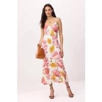 WOVCOR Women's Floral Strappy Satin Look Midaxi Dress | Size: 6