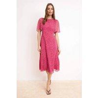 WOVCOR Women's Animal Print Flutter Sleeve Midi Occasion Dress | Size: 12