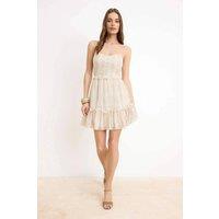 WOVCOR Women's Floral Button Detail Ruffle Hem Mini Dress | Size: 10